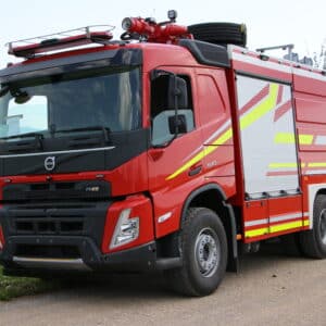 Dry power fire truck